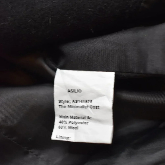 Asilio Coat Midi Colorblock Sz S Wool Preppy Academia Minimalist Neutral - Picture 10 of 16